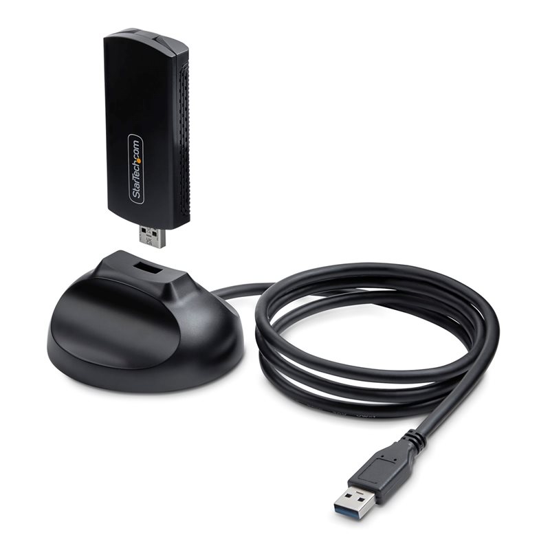 StarTech.com AX5400 Wi-Fi 6E -sovitin, 802.11ax, USB-A, musta