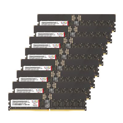 v-color 256GB (8 x 32GB) OC R-DIMM - AMD WRX90, DDR5 6000MHz, CL32, 1.25V, musta