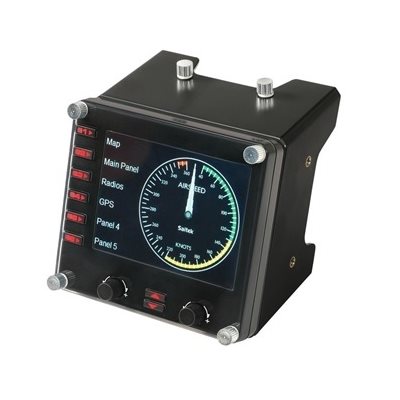 Logitech Saitek Pro Flight Instrument Panel, ohjaamon lisäpaneeli PC:lle, musta