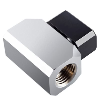 Phanteks G1/4 Premium Ball Valve -suljinventtiili, hopea/musta