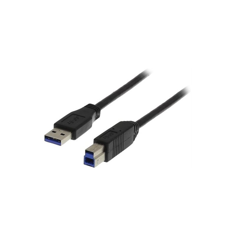 Deltaco 3.0 USB-A - USB-B -kaapeli, 1m, musta
