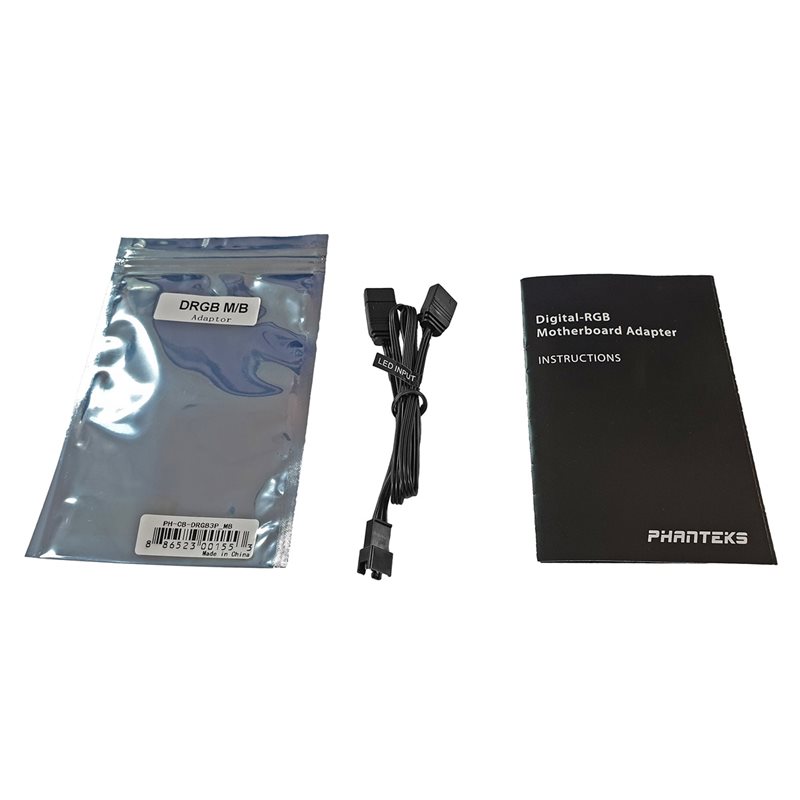 Phanteks 3-pin Digital RGB LED Motherboard Extension Cable, musta - Kuva 2