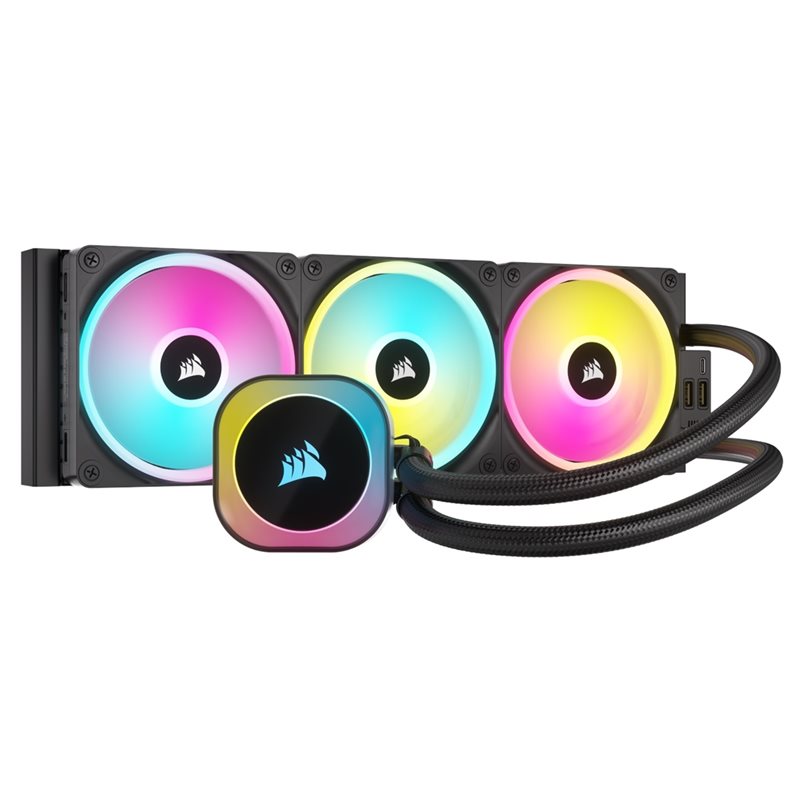 Corsair iCUE LINK H150i RGB, 360mm AIO-nestejäähdytysratkaisu prosessorille, musta