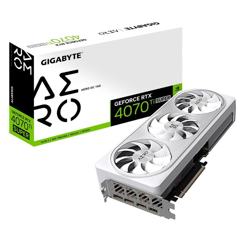 Gigabyte GeForce RTX 4070 Ti SUPER AERO OC -näytönohjain, 16GB GDDR6X