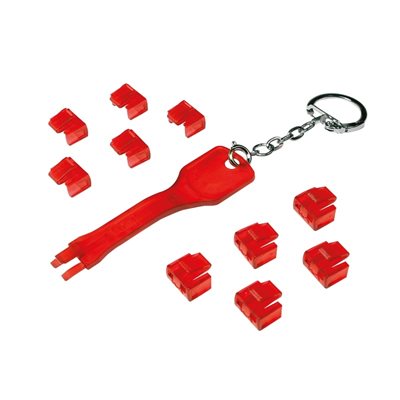 Logilink RJ45-portin lukkosarja, 1x avain, 10x lukko, punainen