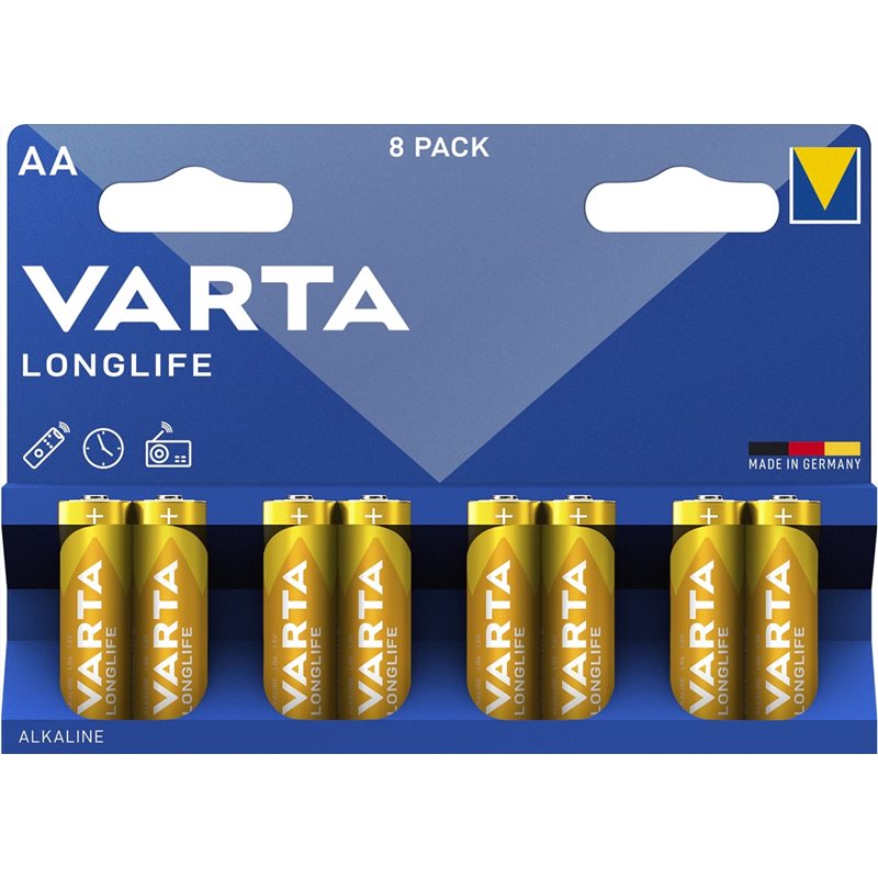 Varta AA/LR06 Longlife -paristo, 8kpl