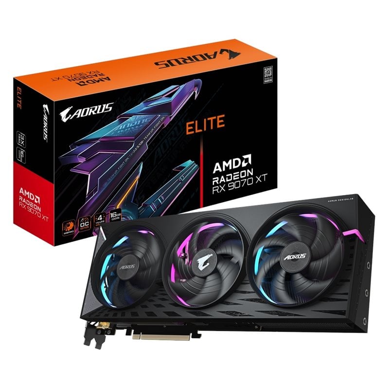 Gigabyte Radeon RX 9070 XT AORUS ELITE -näytönohjain, 16GB GDDR6