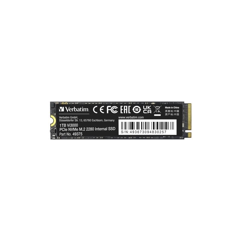 Verbatim 1TB Vi3000, NVMe SSD -levy, M.2 2280, PCIe 3.0 x4, 3100/2200 MB/s