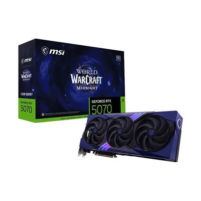MSI GeForce RTX 5070 12G World of Warcraft MIDNIGHT VOID EDITION OC -näytönohjain, 12GB GDDR7
