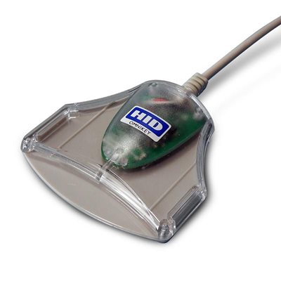 HID Omnikey 3021 -älykortinlukija, USB-A, harmaa/läpinäkyvä