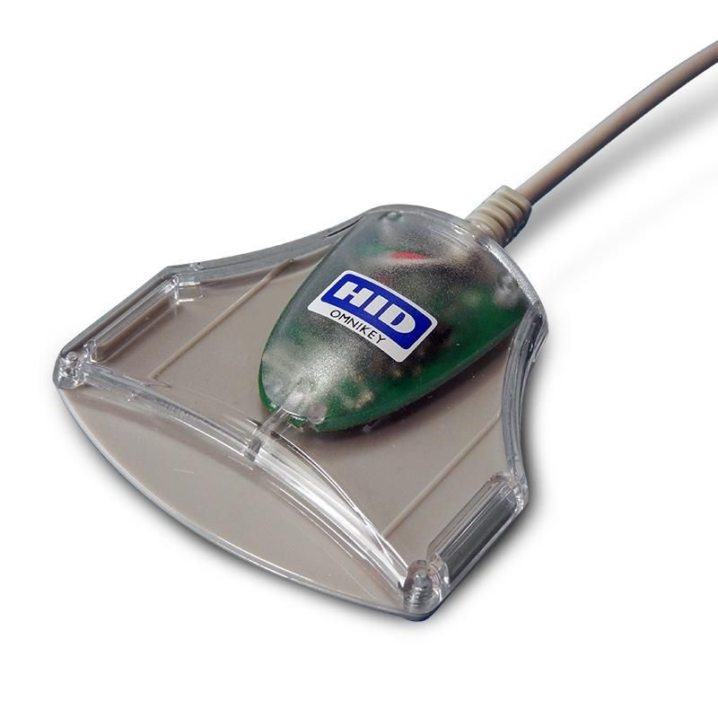 HID Omnikey 3021 -älykortinlukija, USB-A, harmaa/läpinäkyvä