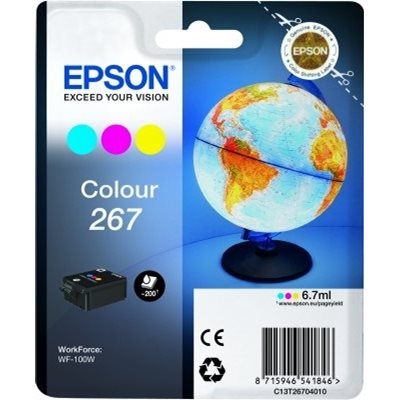Epson 267 mustepatruuna, syaani/magenta/keltainen, jopa 200 sivua