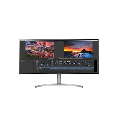 LG 38" 38WK95C-W, kaareva Ultrawide WQHD+ -monitori, valkoinen/hopea