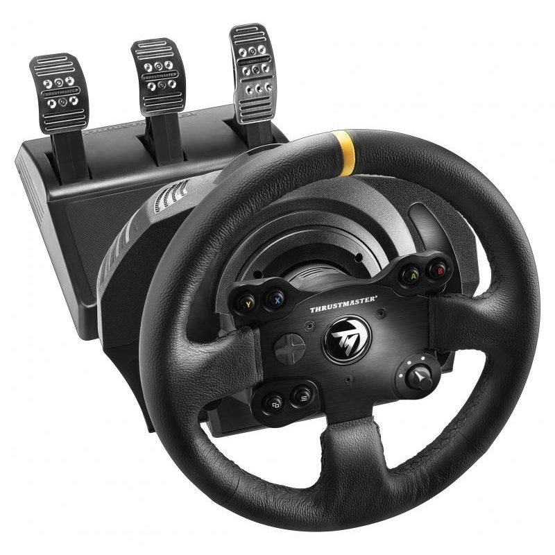 ThrustMaster TX Racing Wheel Leather Edition -rattiohjain + polkimet, PC/Xbox One