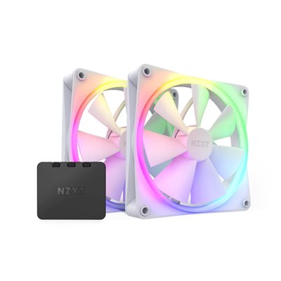NZXT F140 RGB Twin Pack, 140mm PWM-laitetuuletinsarja + kontrolleri, mattavalkoinen
