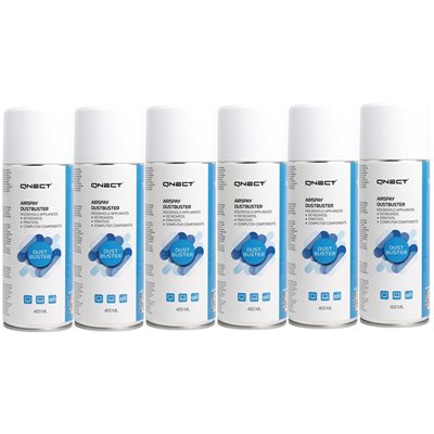 Qnect Cleaning Airspray Dustbuster -paineilma, 6x 400 ml -tuotepaketti