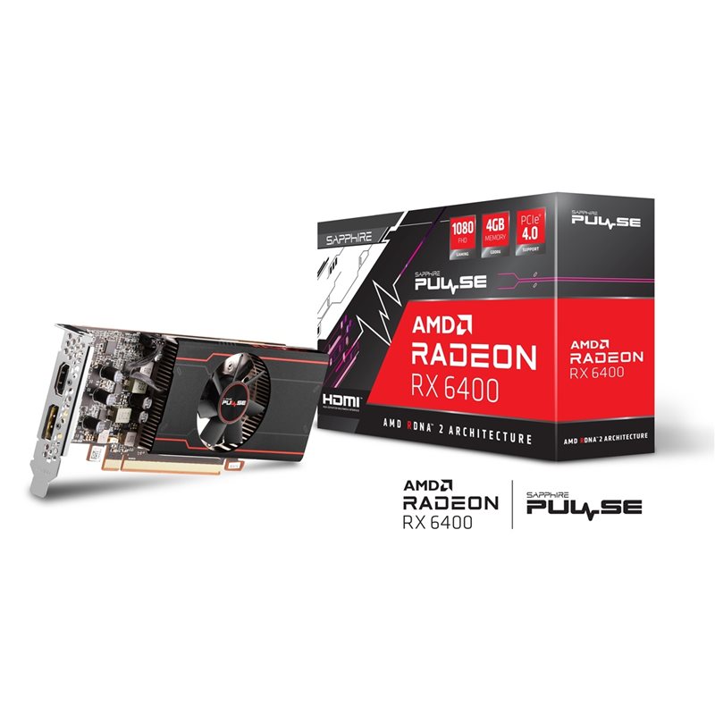 Sapphire Radeon RX 6400 PULSE -näytönohjain, 4GB GDDR6
