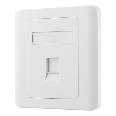 Deltaco Keystone-upporasia, 1 portti, pölyluukku, valkoinen