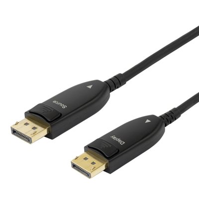 Deltaco DisplayPort 1.4 aktiivinen optinen kaapeli, 8K@30Hz, 15m, musta