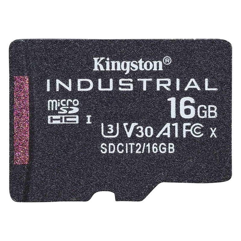 Kingston 16GB Industrial, microSDHC -muistikortti, TLC pSLC, UHS-1 V30 U3 A1, 100/80 MB/s