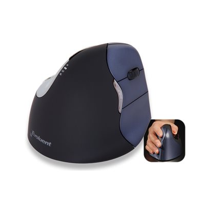 Evoluent VerticalMouse 4 Medium Wireless, langaton ergonominen pystyhiiri oikealle kädelle, musta