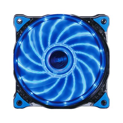 Akasa Vegas, LED-valaistu laitetuuletin, 120 x 120 x 25 mm, musta/sininen