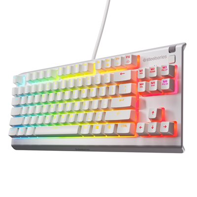 SteelSeries Apex 3 TKL -pelinäppäimistö, Whisper Quiet -kytkimet, valkoinen