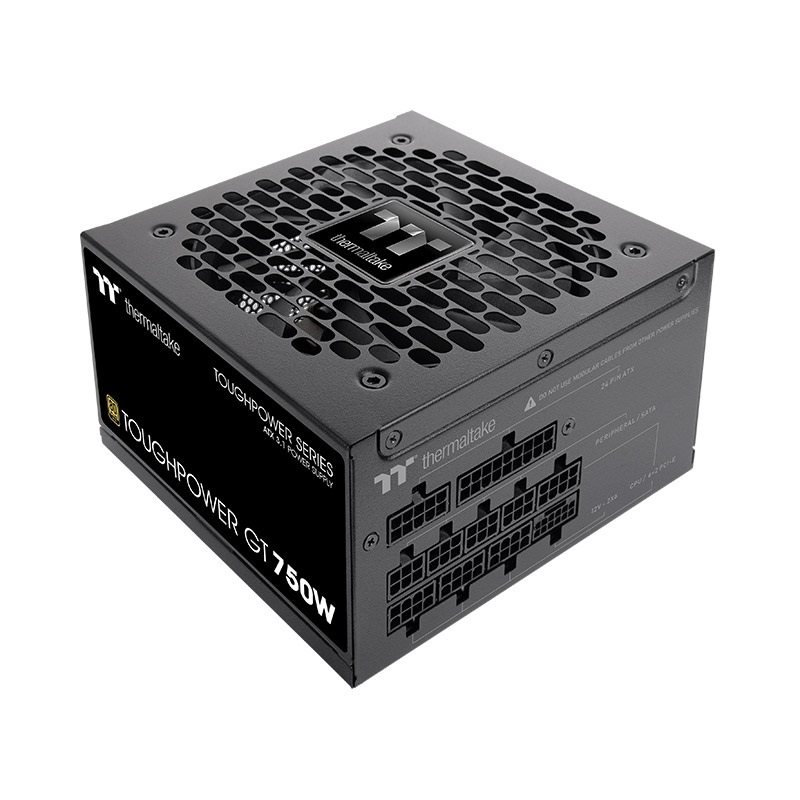 Thermaltake 750W Toughpower GT, ATX 3.1 virtalähde, PCIe 5.1, 80 Plus Gold, musta