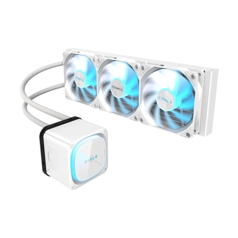 Gigabyte Eagle 360 Ice, 360mm AIO-nestejäähdytysratkaisu prosessorille, valkoinen