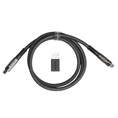 Keychron Double-Sleeved Geek Gable 8K, näppäimistön kaapeli, musta