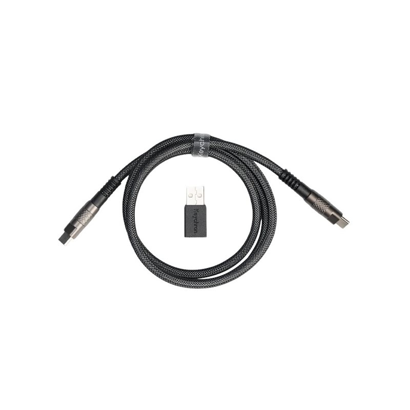 Keychron Double-Sleeved Geek Gable 8K, näppäimistön kaapeli, musta