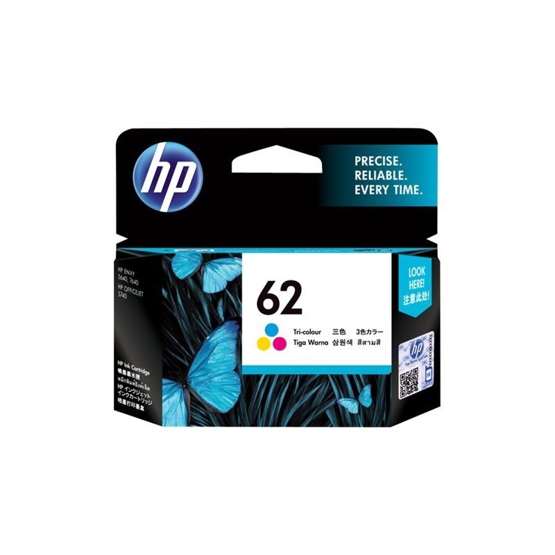 HP 62, kolmivärinen värikasetti, blister-pakattu