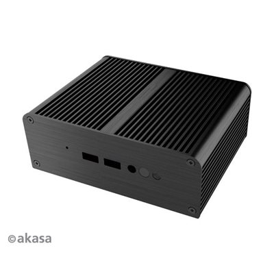 Akasa Newton JC Fanless NUC-kotelo, alumiini, musta