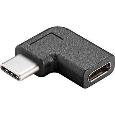 MicroConnect 3.2 Gen2 USB-C kulma-adapteri, 10Gbps, 4K60Hz, 100W, musta