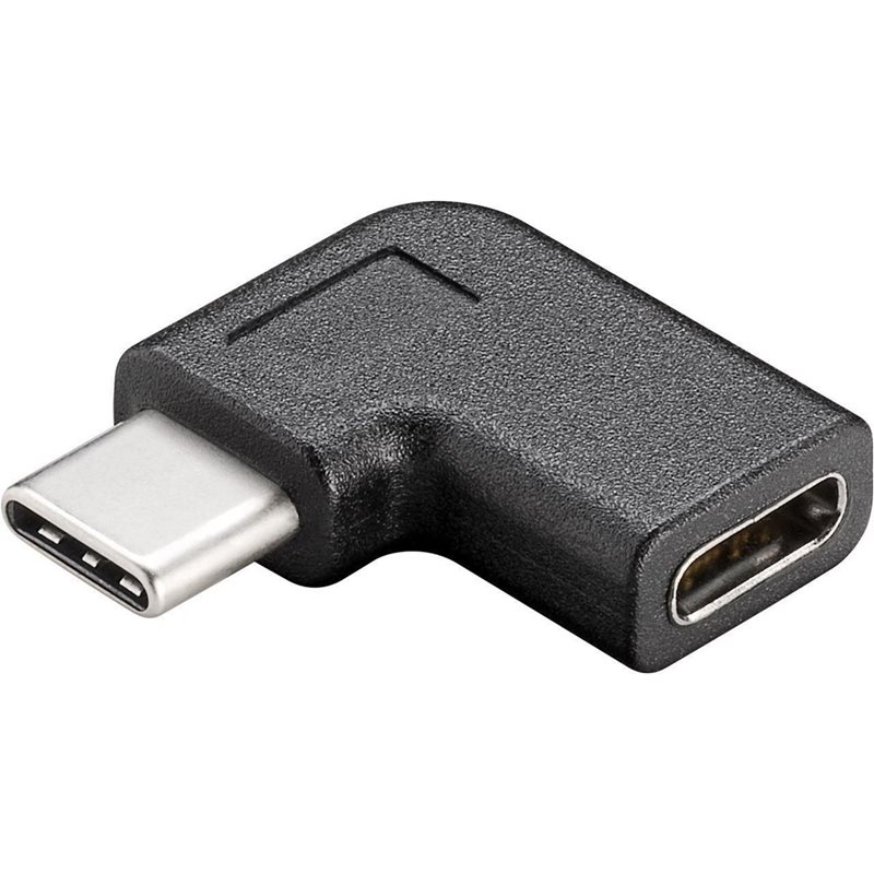 MicroConnect USB-C - C -adapteri, uros-naaras 90°, musta