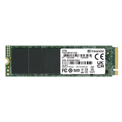 Transcend 2TB 115S, PCIe Gen3 x4 M.2 2280 SSD-levy, 3200/1900 MB/s