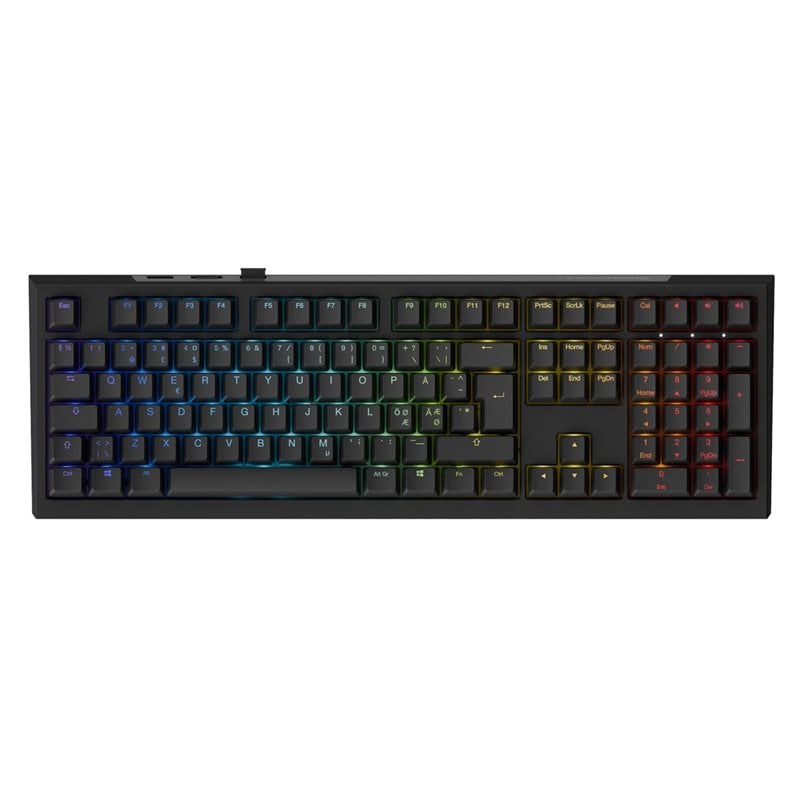 Ducky One X Wireless, Ducky induktiiviset kytkimet, RGB LED, langaton näppäimistö, musta