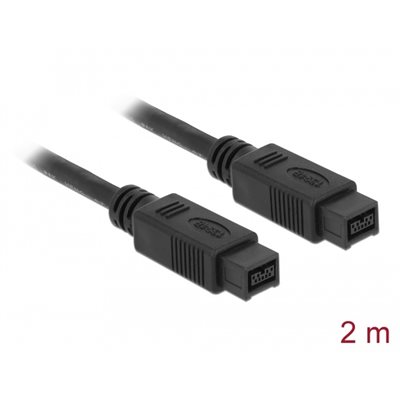 DeLock FireWire 9-pin -kaapeli, 2m, musta