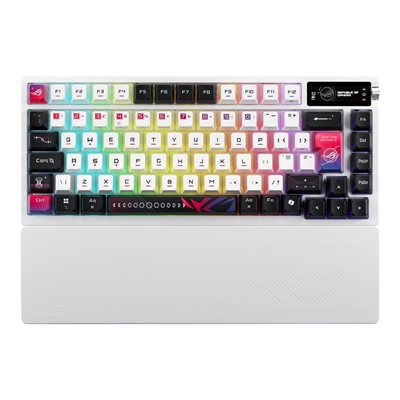 Asus ROG Azoth X, langaton pelinäppäimistö, 75%, ROG NX Snow V2, valkoinen