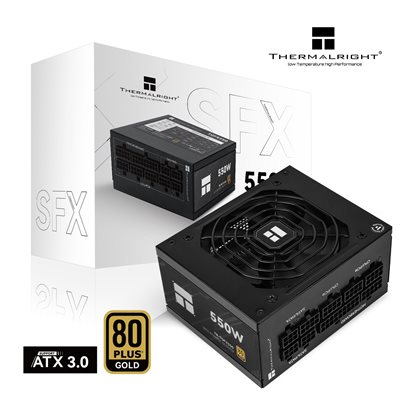 Thermalright 550W TGFX-550, SFX-virtalähde, 80 Plus Gold, musta
