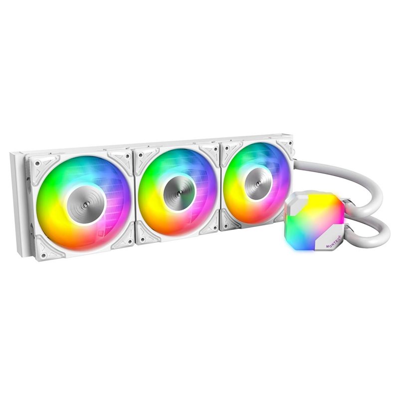 Montech HyperFlow ARGB 360, 360mm AIO-nestejäähdytysratkaisu prosessorille, valkoinen