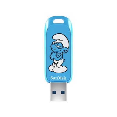 Sandisk 64GB Brainy Smurf Limited Edition, 3.2 Gen1 USB-A -muistitikku, 130 MB/s, sininen