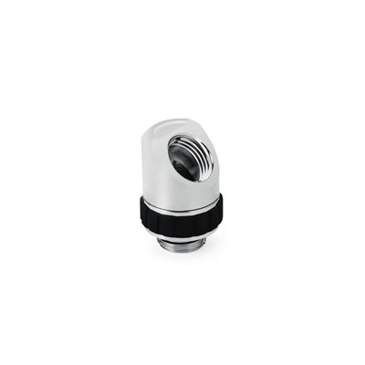 Alphacool Apex Grip Adapter 45°, OT/IT, G1/4, kierrettävä, kromi
