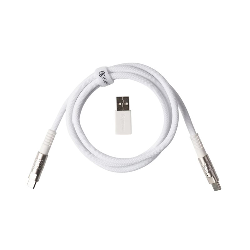 Keychron Double-Sleeved Geek Gable 8K, näppäimistön kaapeli, valkoinen