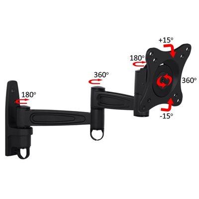 Multibrackets 15-32" M VESA Flexarm 360 III Black, -seinäteline näytölle, musta