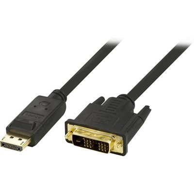 Deltaco DisplayPort - DVI-D (Single Link) -adapterikaapeli, 1m, musta