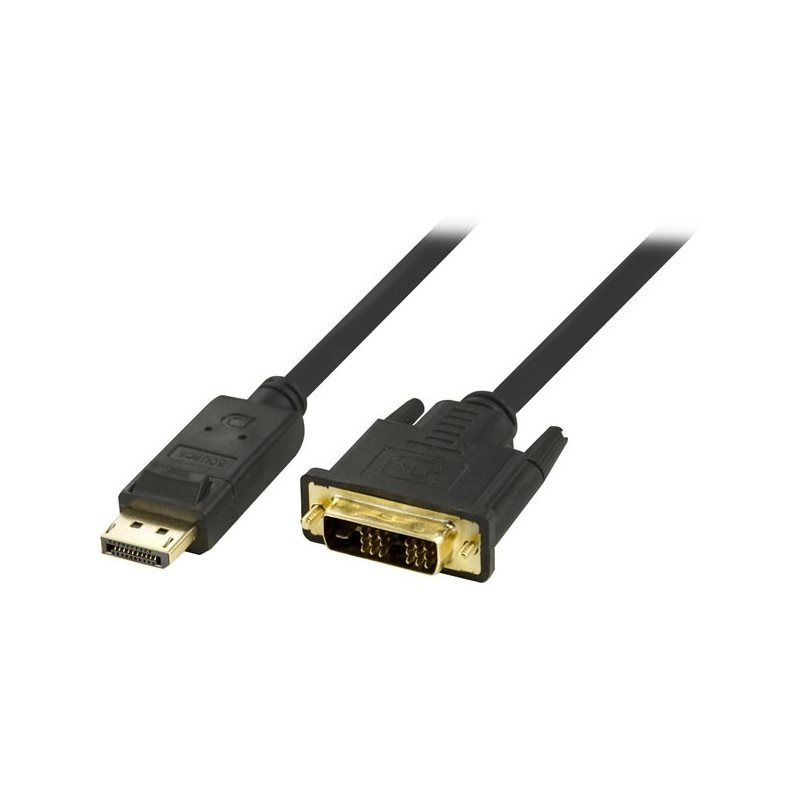 Deltaco DisplayPort - DVI-D (Single Link) -adapterikaapeli, 1m, musta