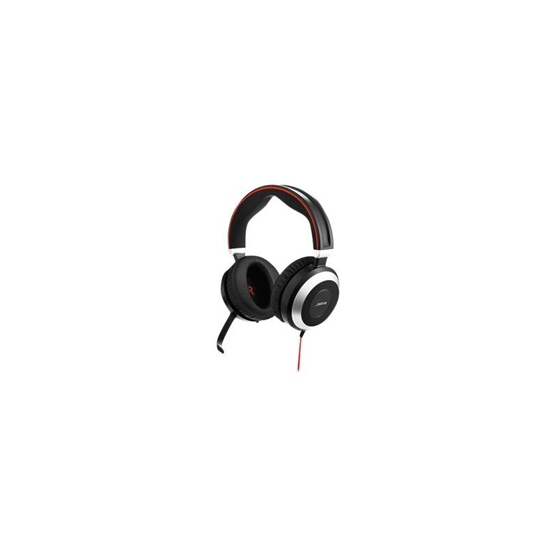 Jabra Evolve 80 MS Stereo -kuulokkeet mikrofonilla, musta/hopea
