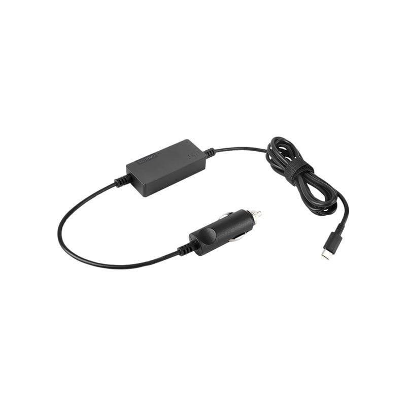 Lenovo USB-C DC Travel Adapter, auton virtasovitin kannettavalle tietokoneelle, 65W, musta
