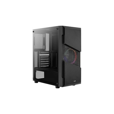 Aerocool Menace Saturn FRGB - Tempered Glass Edition (v1), ikkunallinen miditornikotelo, musta